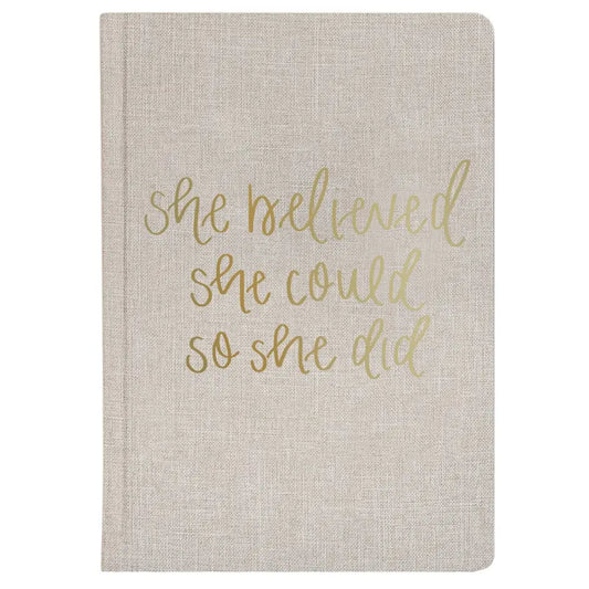 She Believed She Could Fabric Journal Notebooks