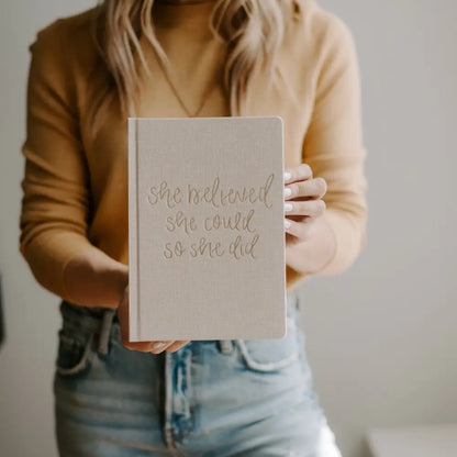 She Believed She Could Fabric Journal Notebooks