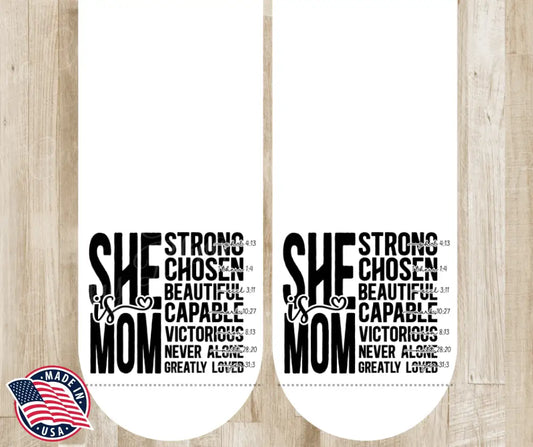 She Is Mom – Black Socks