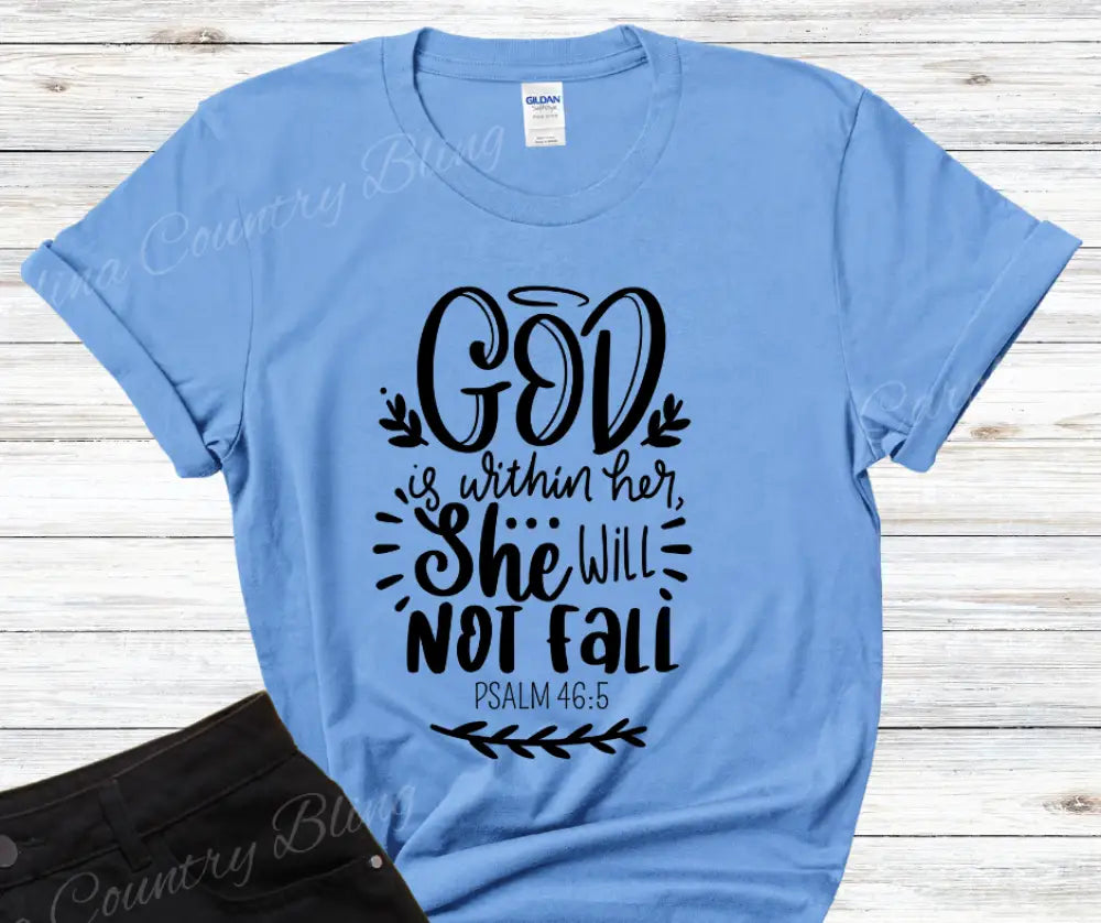 She Will Not Fall – Multi Small / Blue Shirt