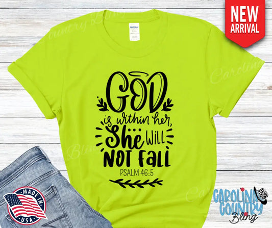 She Will Not Fall – Multi Small / Green Shirt