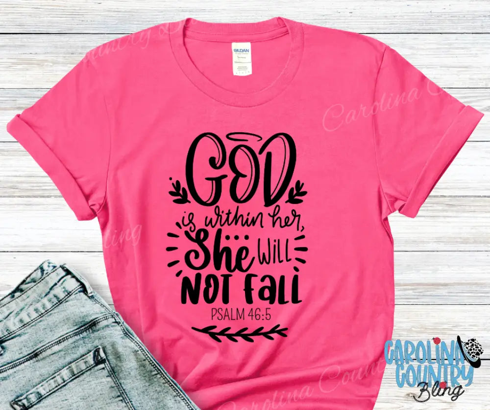 She Will Not Fall – Multi Small / Pink Shirt