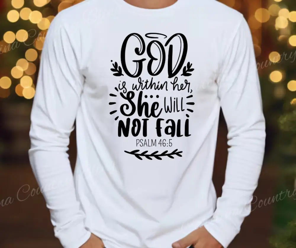 She Will Not Fall – Multi Small / White Long Sleeve Shirt
