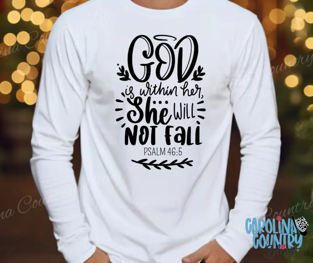 She Will Not Fall – Multi Small / White Long Sleeve Shirt