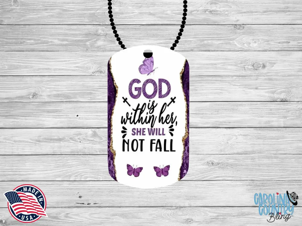 She Will Not Fall – Purple Necklace