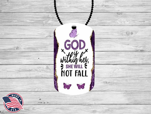 She Will Not Fall – Purple Necklace