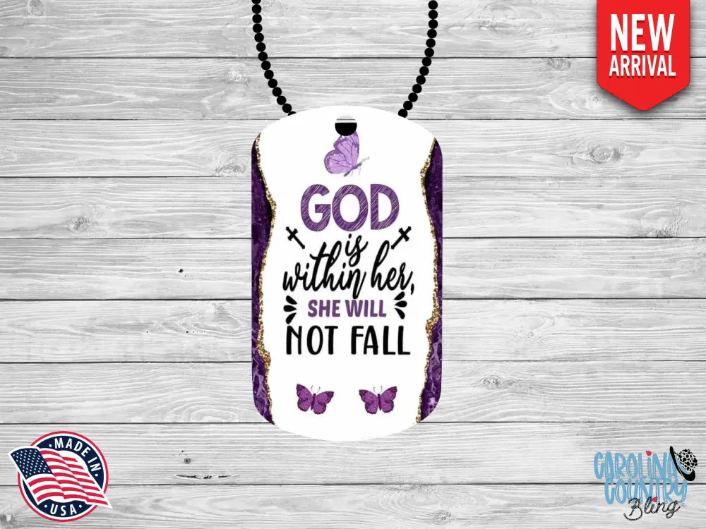 She Will Not Fall – Purple Necklace