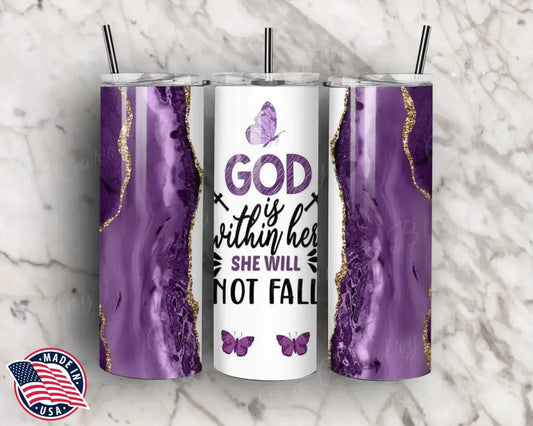 She Will Not Fall – Purple Tumbler