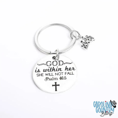 She Will Not Fall – Silver Key Chains