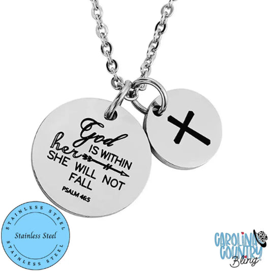 She Will Not Fall – Silver Necklace