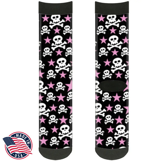 Skulls & Stars - Pink Socks