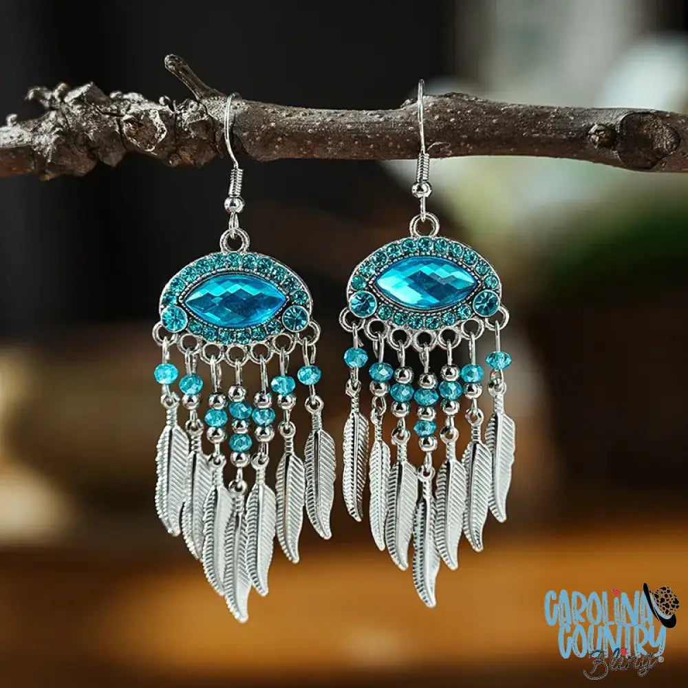 Sky Feathers – Blue Earrings