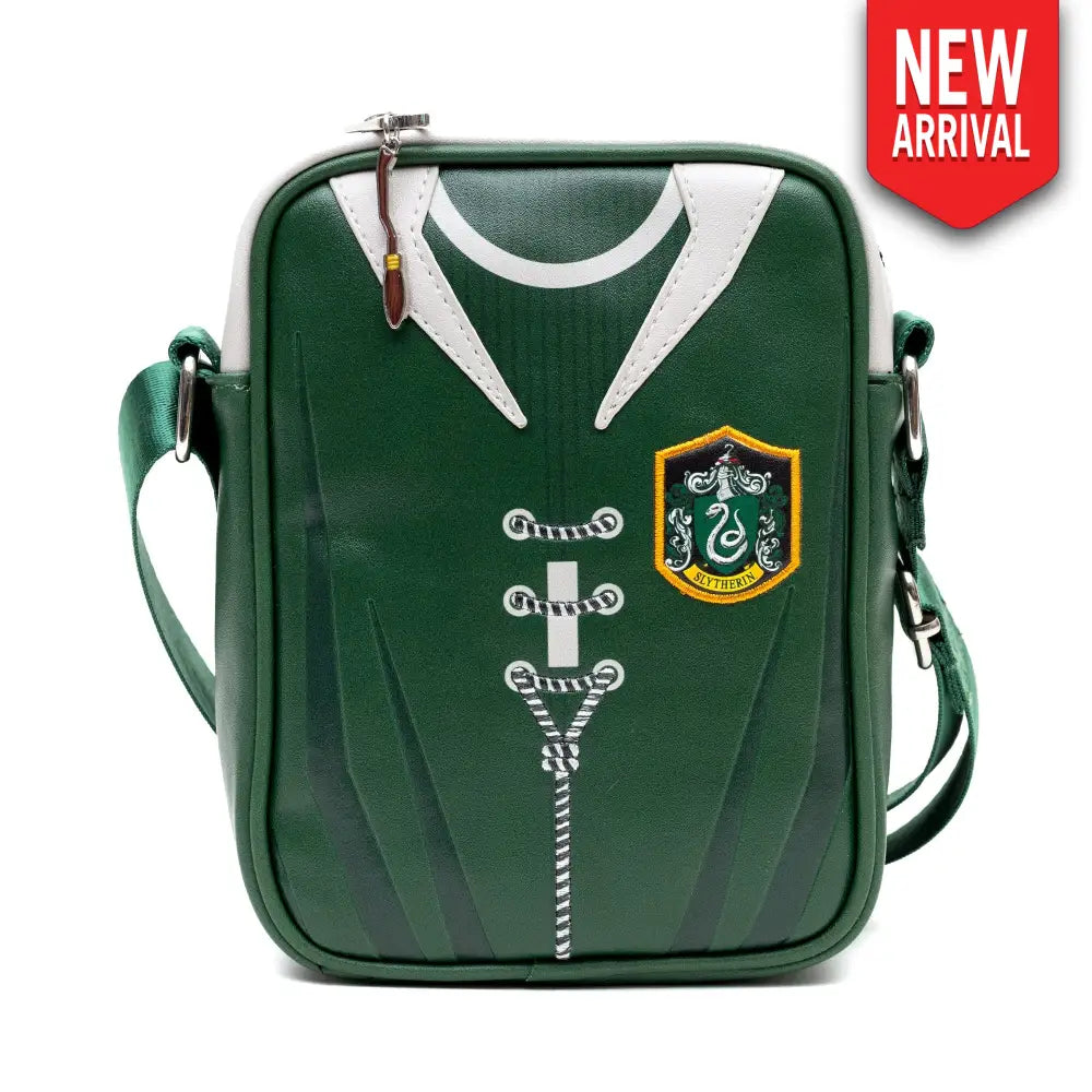 The Wizarding World of Harry Potter Vegan Leather Crossbody Bag with Adjustable Straps Hogwarts Slytherin Quidditch
