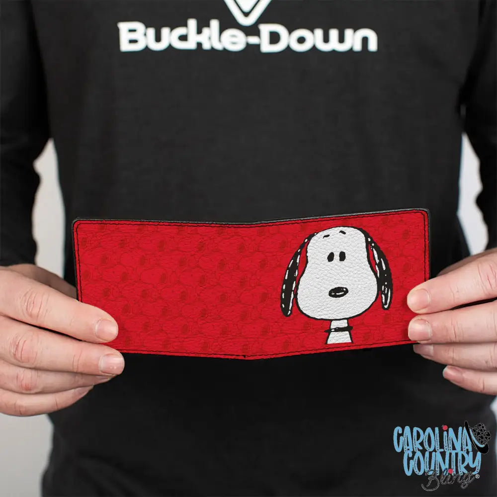 Bi-Fold Wallet - Peanuts Snoopy Face and Profile Pose Reds Bi-Fold Wallets