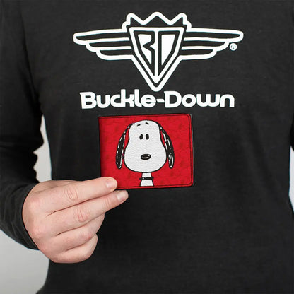 Bi-Fold Wallet - Peanuts Snoopy Face and Profile Pose Reds Bi-Fold Wallets
