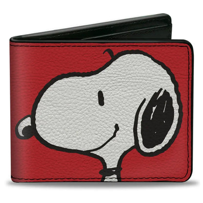 Bi-Fold Wallet - Peanuts Snoopy Smiling Profile Pose Red Bi-Fold Wallets