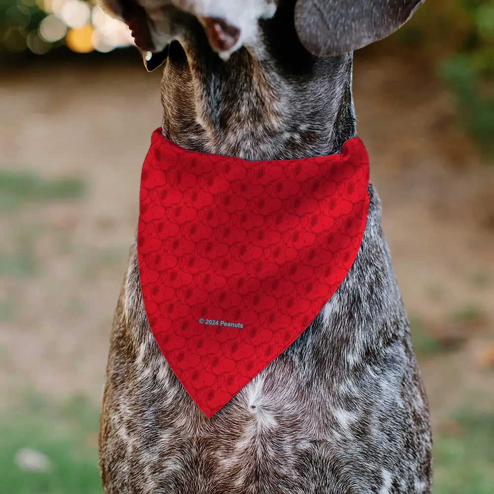 Pet Bandana - Peanuts Snoopy Face and Profile Pose Reds Pet Bandanas