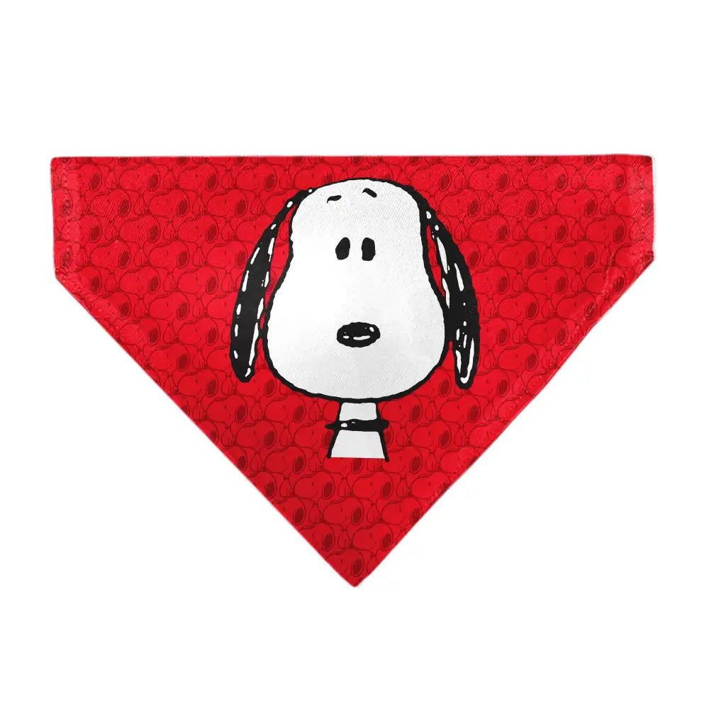 Pet Bandana - Peanuts Snoopy Face and Profile Pose Reds Pet Bandanas