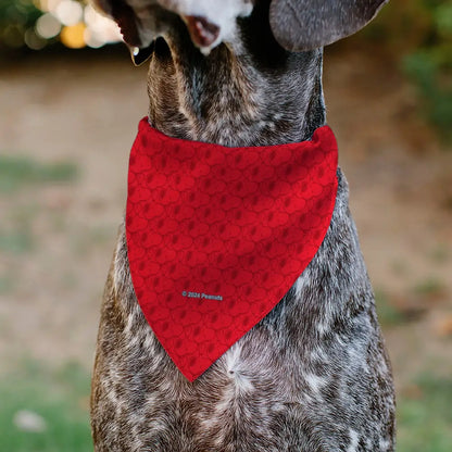 Pet Bandana - Peanuts Snoopy Face and Profile Pose Reds Pet Bandanas