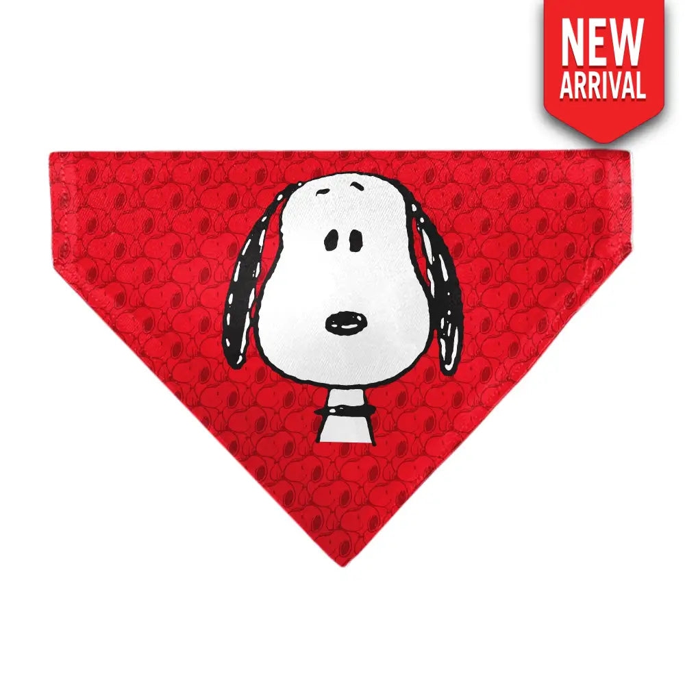 Pet Bandana - Peanuts Snoopy Face and Profile Pose Reds Pet Bandanas