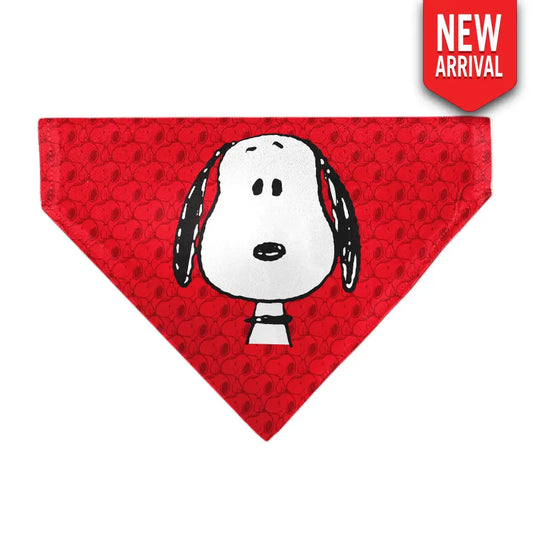 Pet Bandana - Peanuts Snoopy Face and Profile Pose Reds Pet Bandanas
