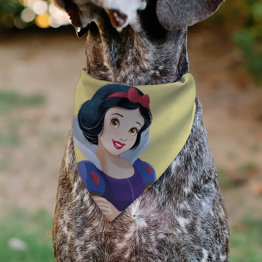 Pet Bandana - Snow White Smiling Face Pose Yellow - Pet Bandanas