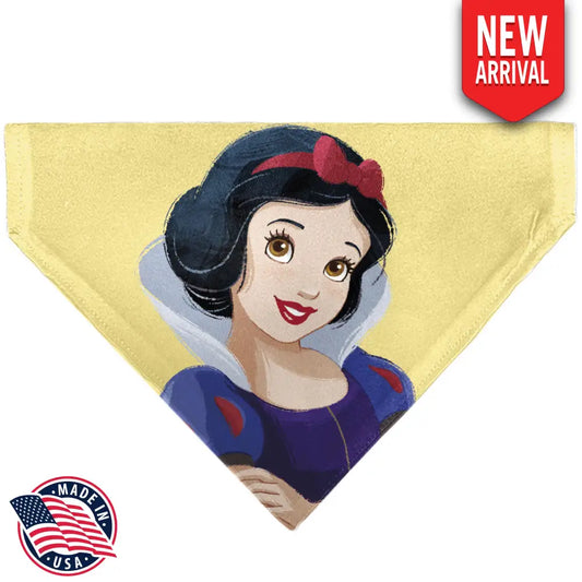 Pet Bandana - Snow White Smiling Face Pose Yellow - Pet Bandanas