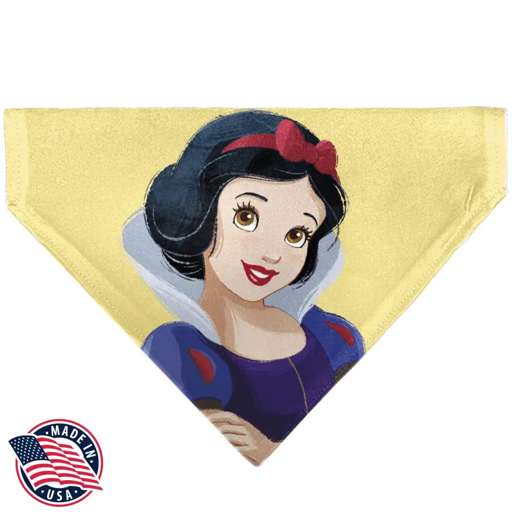 Pet Bandana - Snow White Smiling Face Pose Yellow - Pet Bandanas