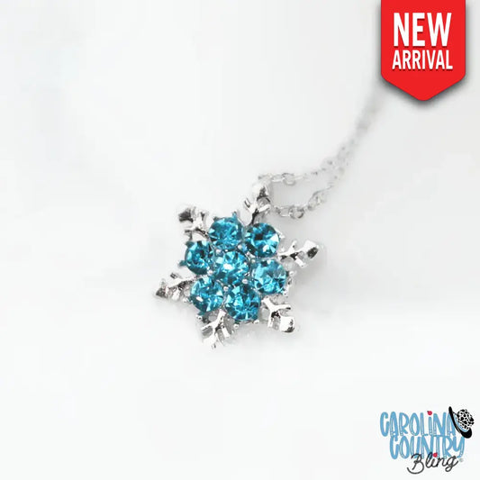 Snowflakes Falling – Blue Necklace