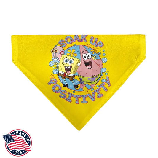 Pet Bandana - SpongeBob SquarePants and Friends SOAK UP POSITIVITY Pose Yellow Pet Bandanas