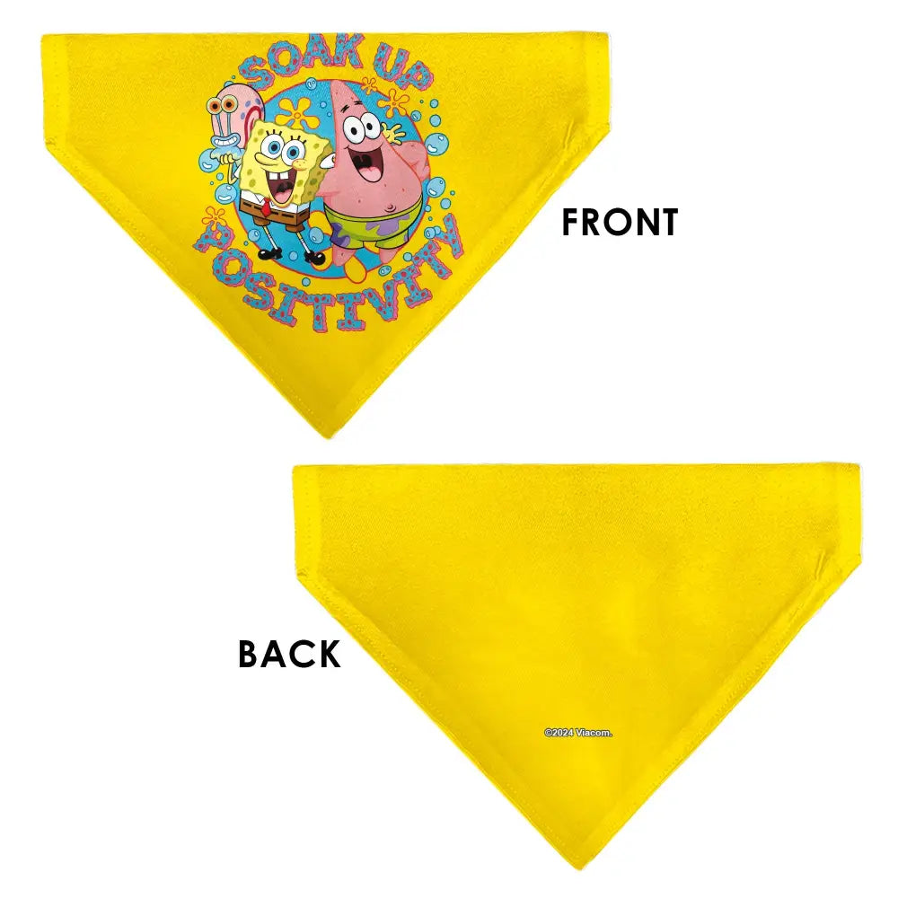 Pet Bandana - SpongeBob SquarePants and Friends SOAK UP POSITIVITY Pose Yellow Pet Bandanas