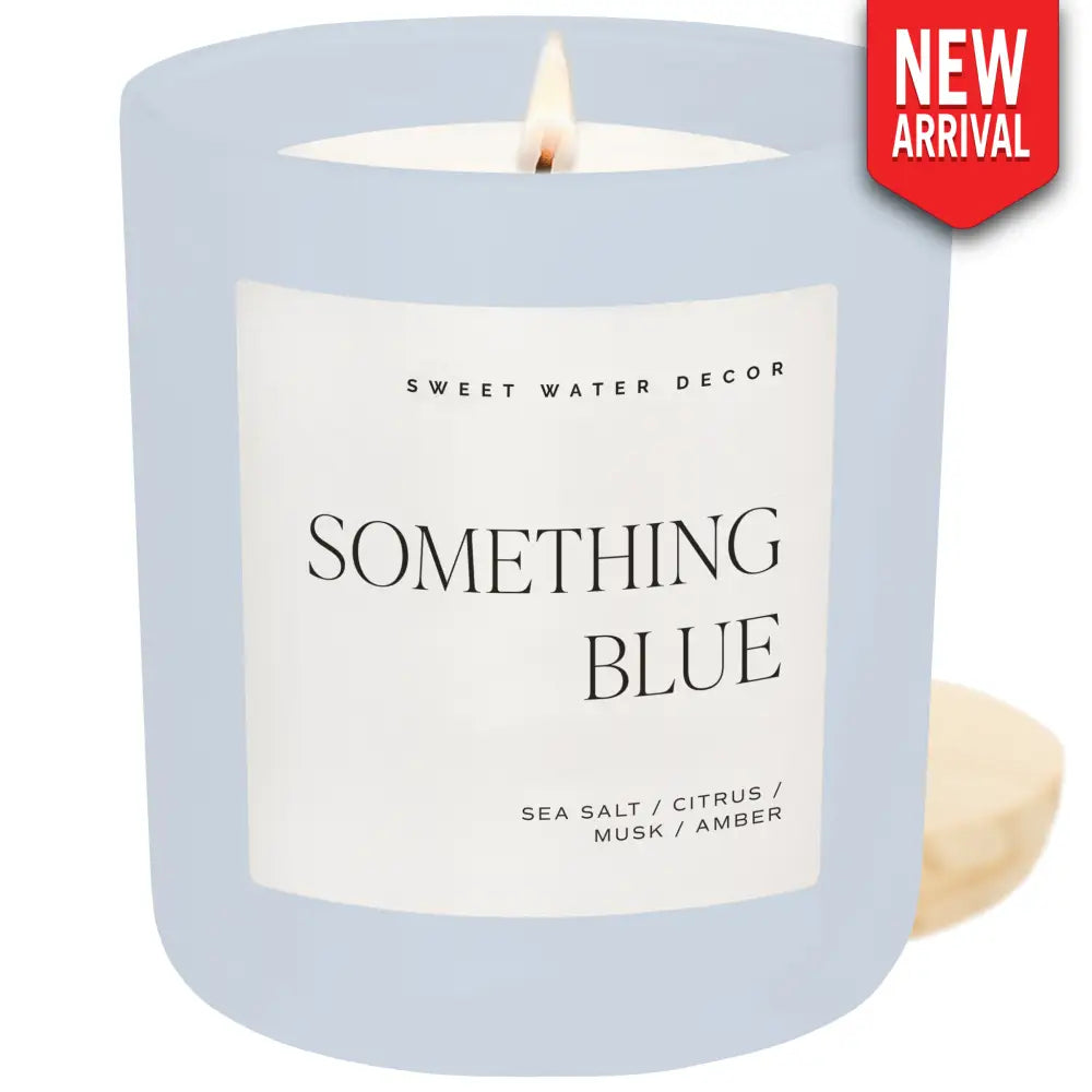 Something Blue Soy Candle - Blue Matte Jar - 15 oz (Salt and Sea) - Candles