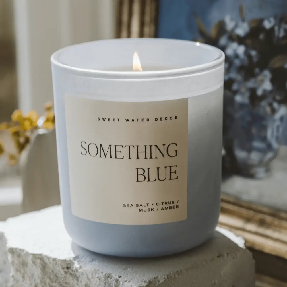 Something Blue Soy Candle - Blue Matte Jar - 15 oz (Salt and Sea) - Candles