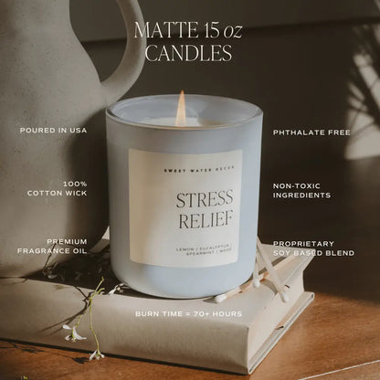 Something Blue Soy Candle - Blue Matte Jar - 15 oz (Salt and Sea) - Candles