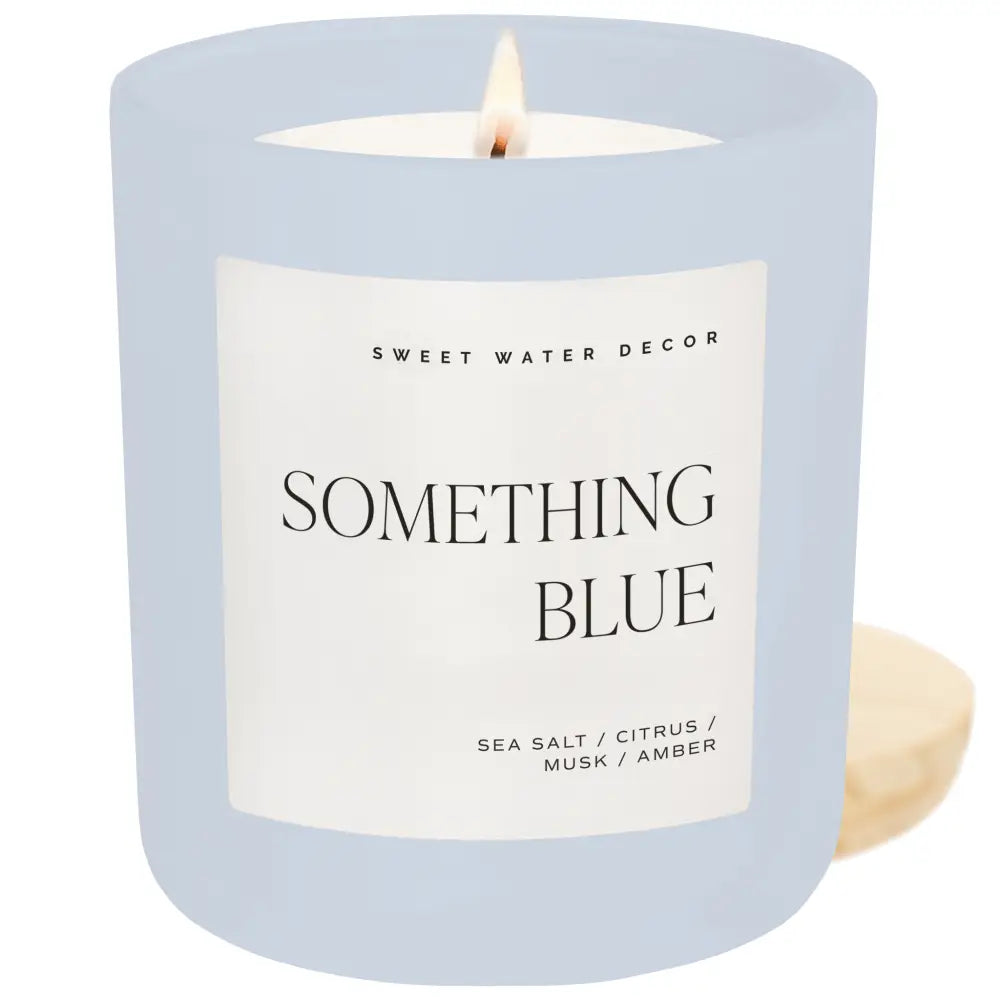 Something Blue Soy Candle - Blue Matte Jar - 15 oz (Salt and Sea) - Candles