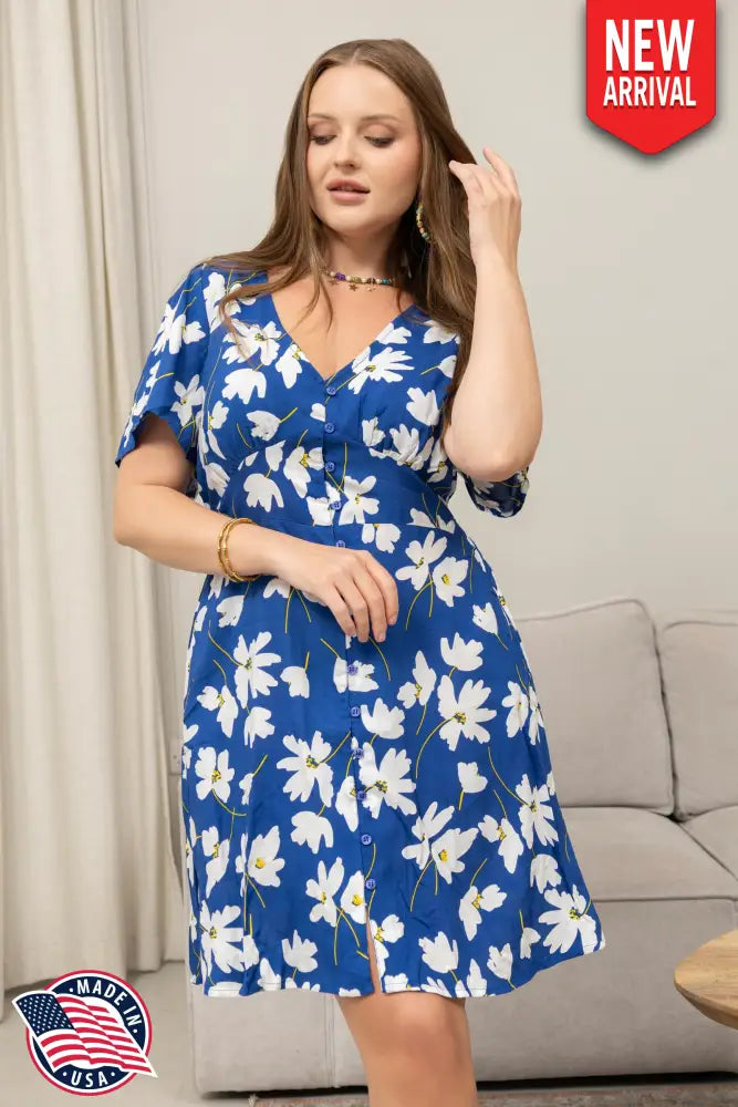 Sophia’s Garden Dress In Blue - Dress & Romper