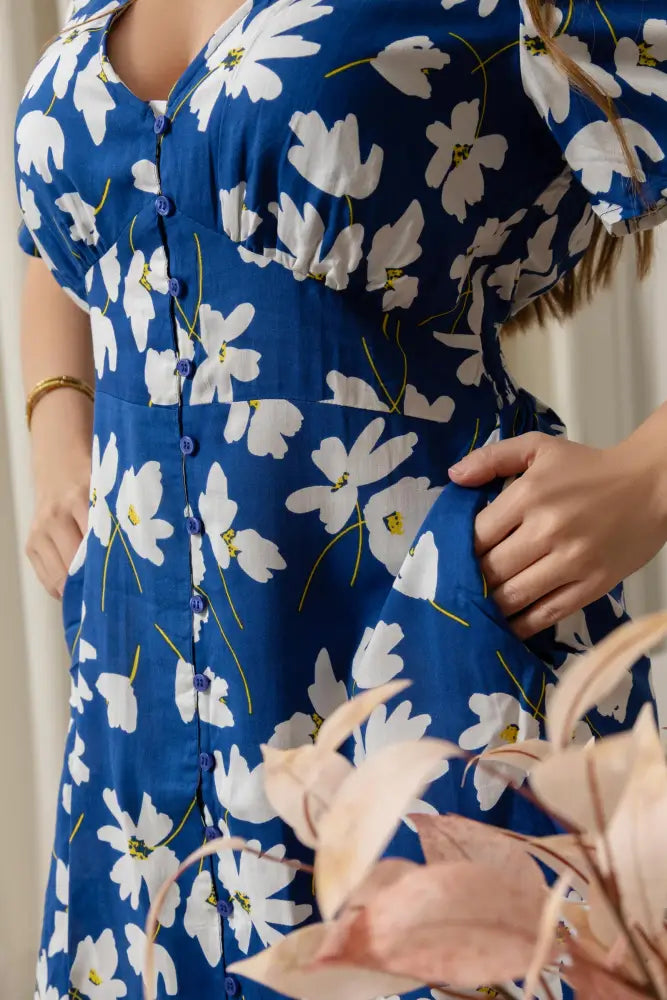Sophia’s Garden Dress In Blue - Dress & Romper