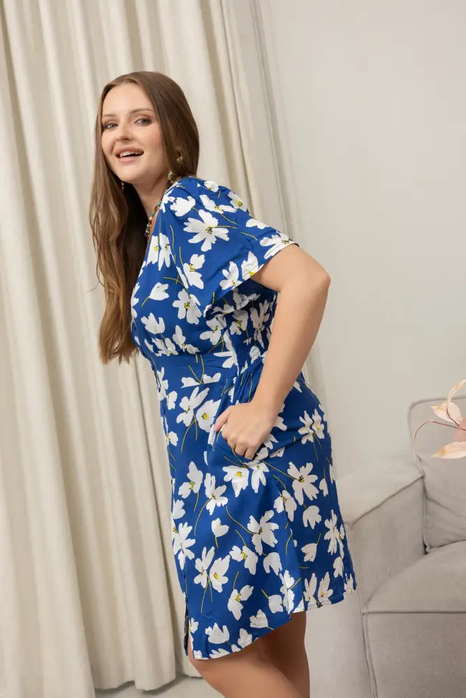 Sophia’s Garden Dress In Blue - Dress & Romper