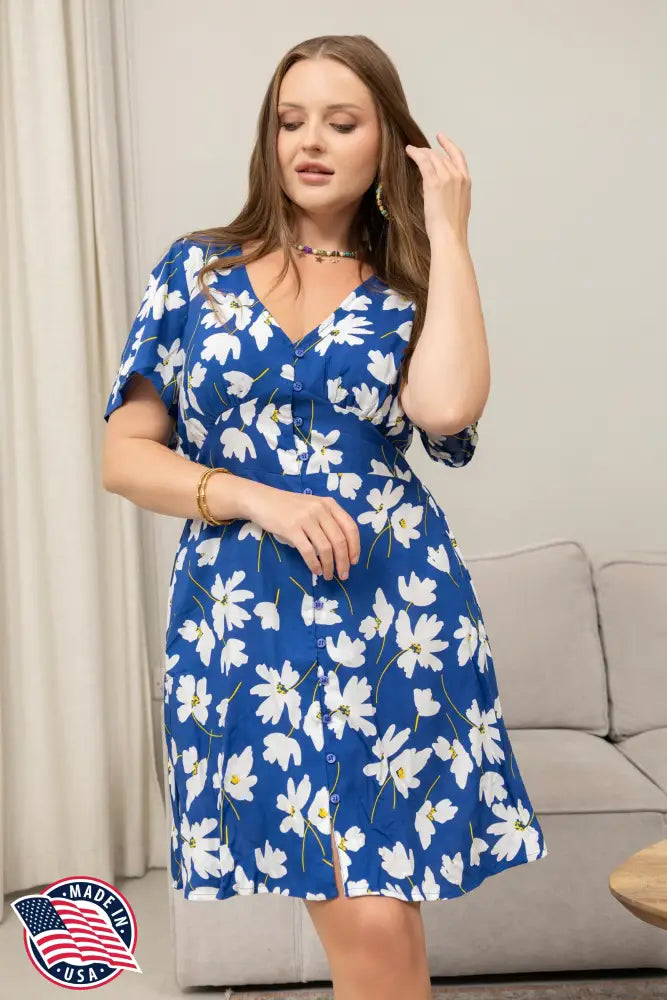 Sophia’s Garden Dress In Blue - Dress & Romper