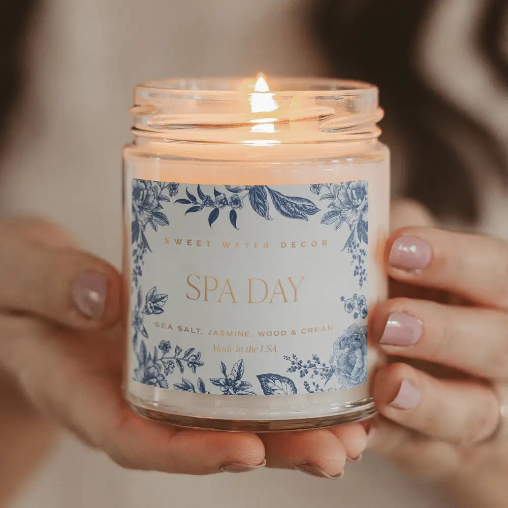 Spa Day Soy Patterned Candle - Clear Jar - 9 oz - Candles