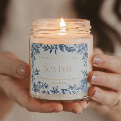 Spa Day Soy Patterned Candle - Clear Jar - 9 oz - Candles