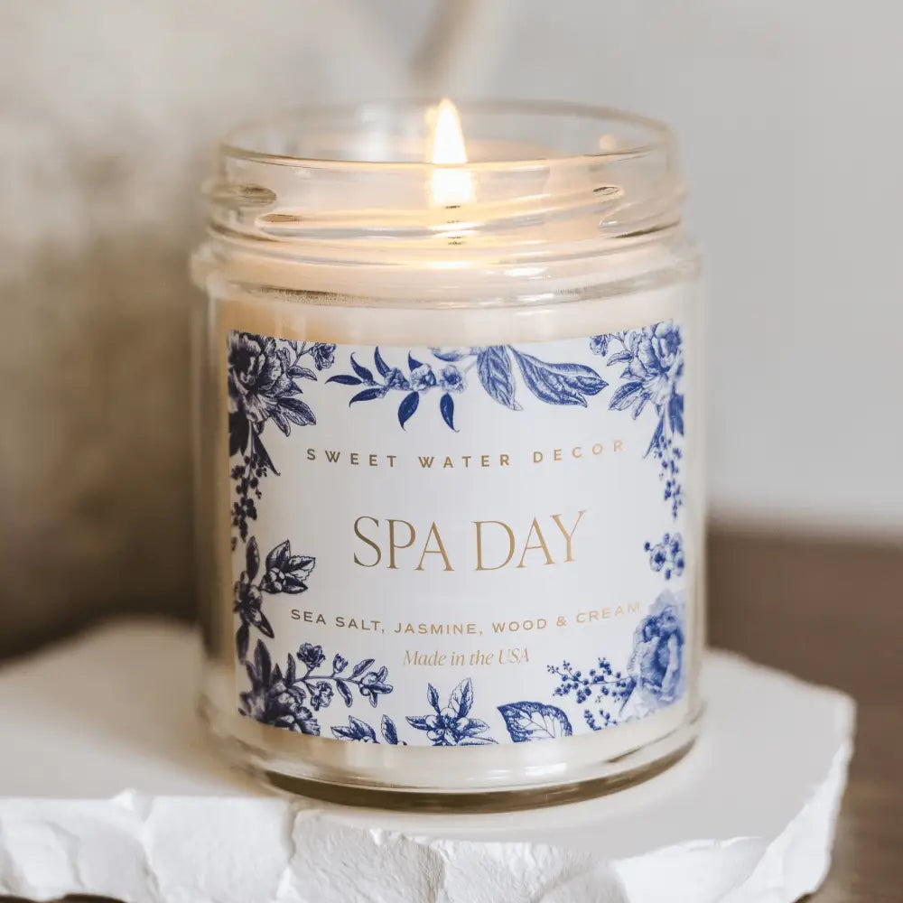 Spa Day Soy Patterned Candle - Clear Jar - 9 oz - Candles