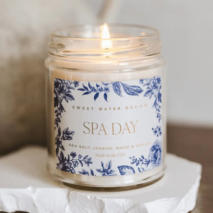 Spa Day Soy Patterned Candle - Clear Jar - 9 oz - Candles