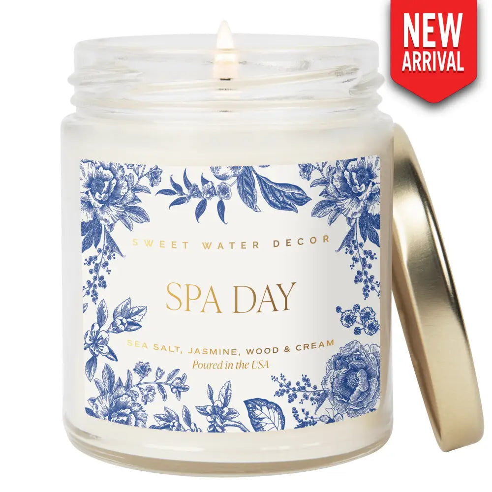 Spa Day Soy Patterned Candle - Clear Jar - 9 oz - Candles