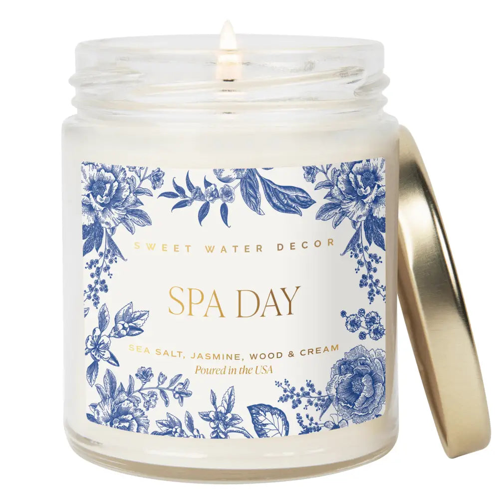Spa Day Soy Patterned Candle - Clear Jar - 9 oz - Candles