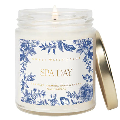 Spa Day Soy Patterned Candle - Clear Jar - 9 oz - Candles