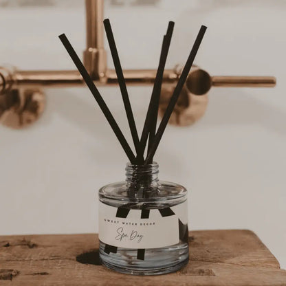 Spa Day Blue Tinted Glass Jar Reed Diffuser Reed Diffusers