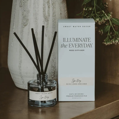 Spa Day Blue Tinted Glass Jar Reed Diffuser Reed Diffusers