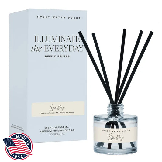 Spa Day Blue Tinted Glass Jar Reed Diffuser Reed Diffusers