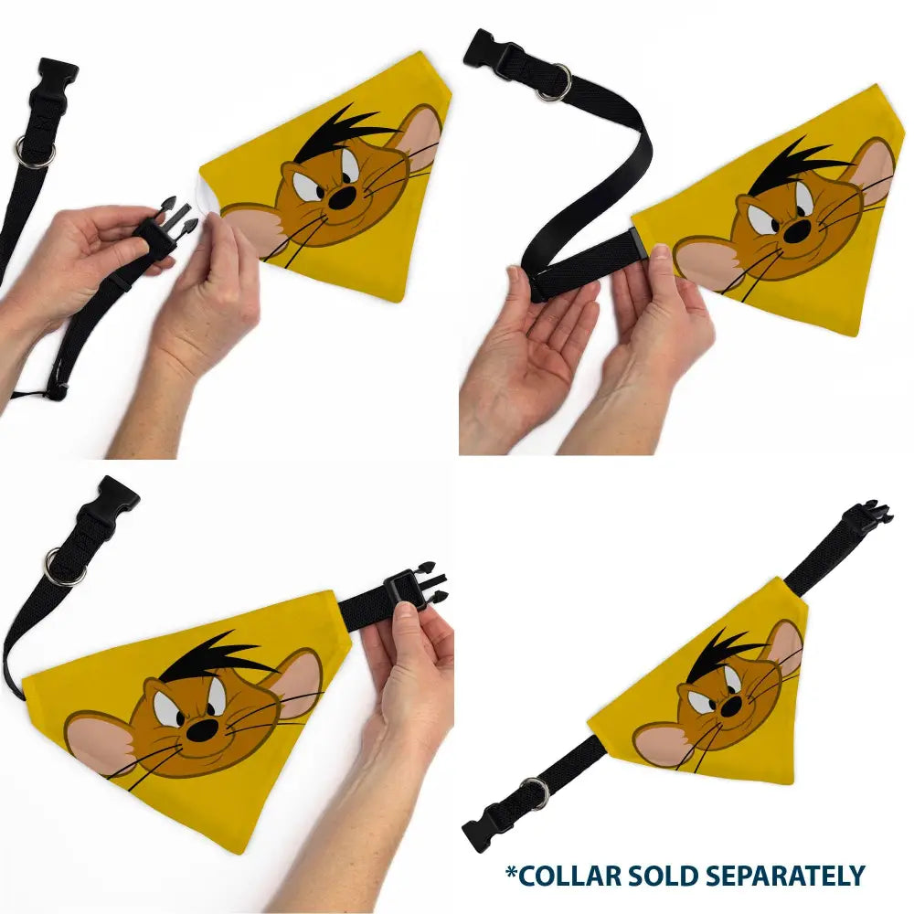 Pet Bandana - LOONEY TUNES Speedy Gonzales Face Close-Up Yellow - Pet Bandanas